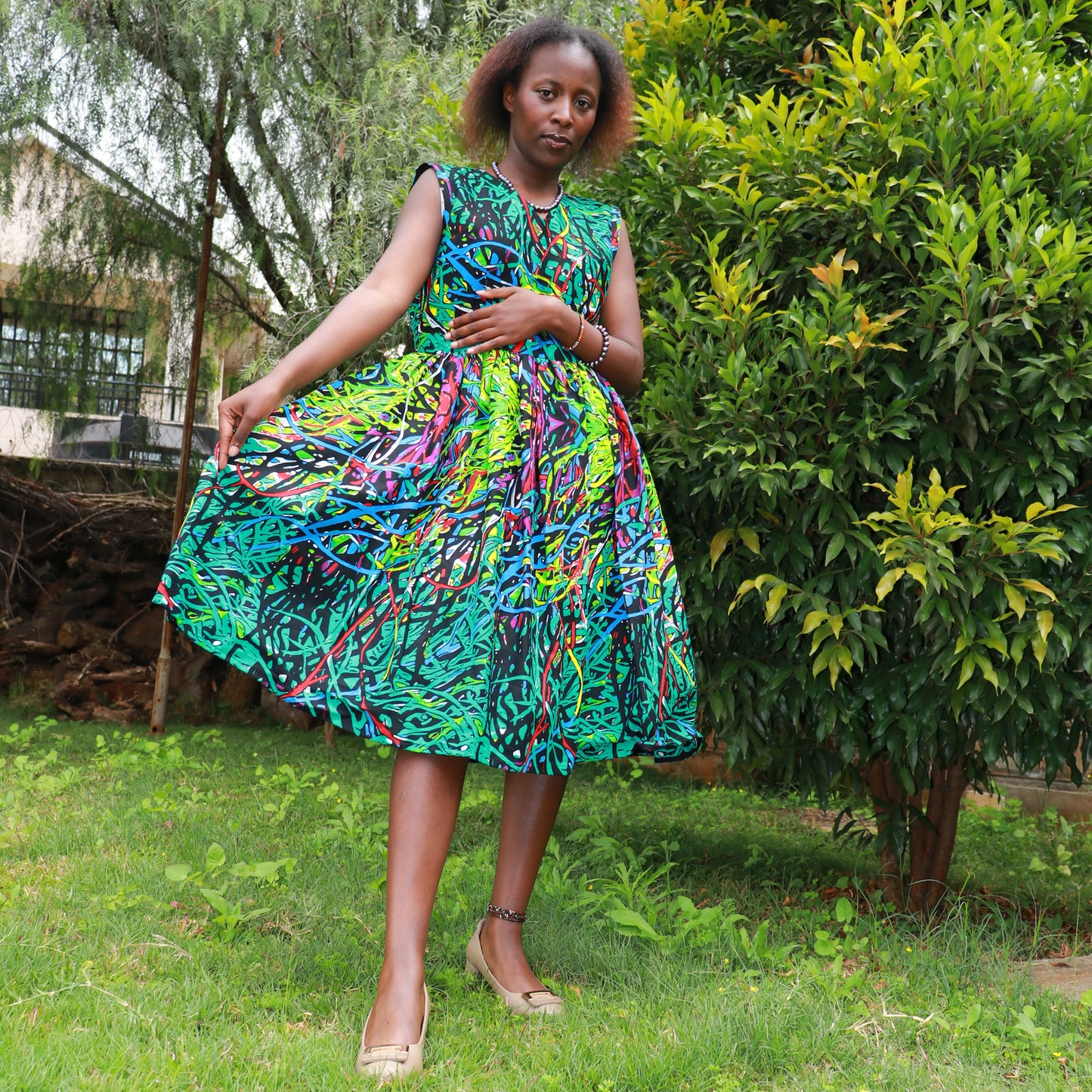 Bouffont - Turquoise with coloured prints