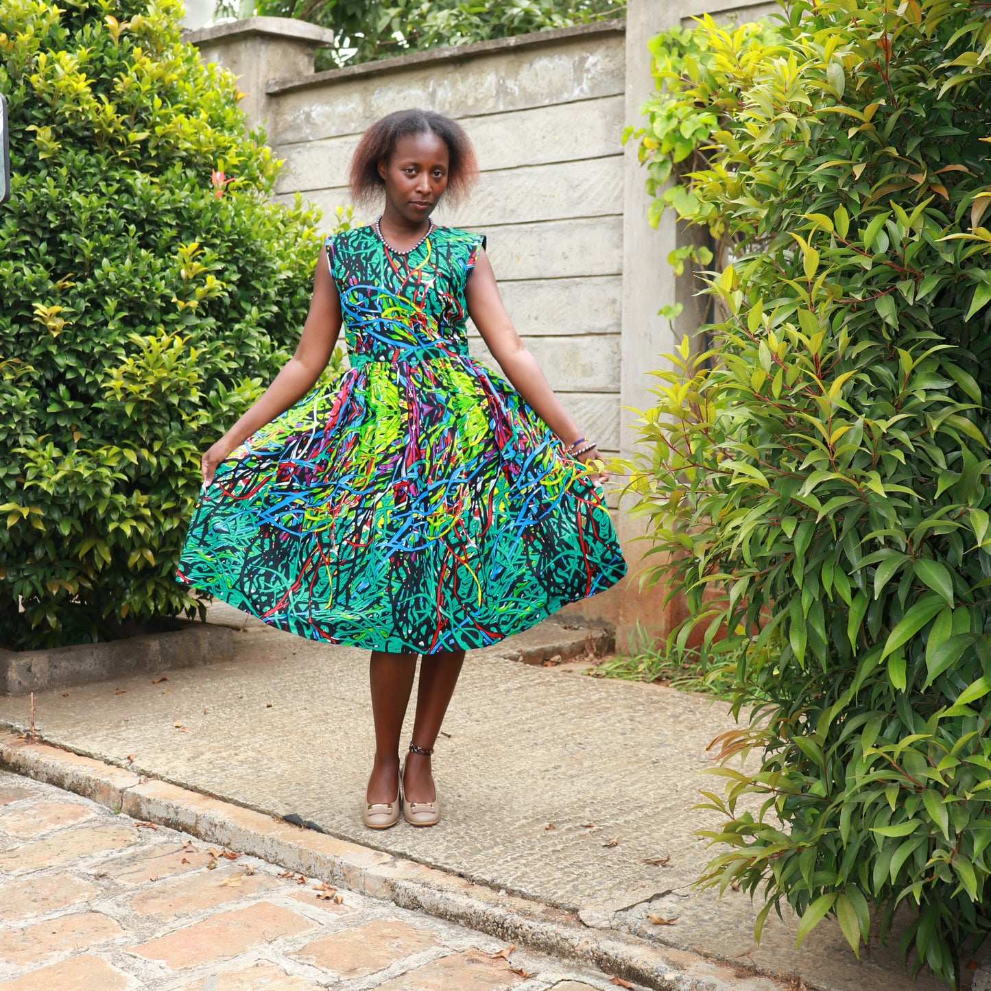 Bouffont - Turquoise with coloured prints