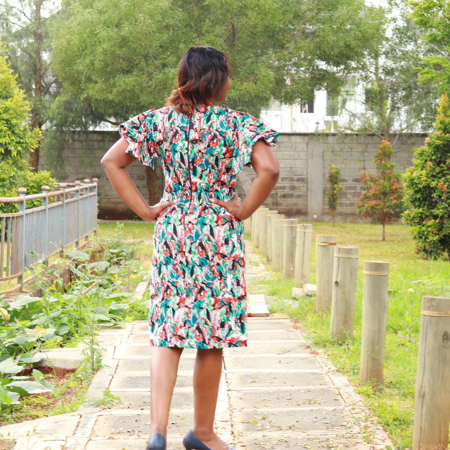 Sheath - Floral navy blue