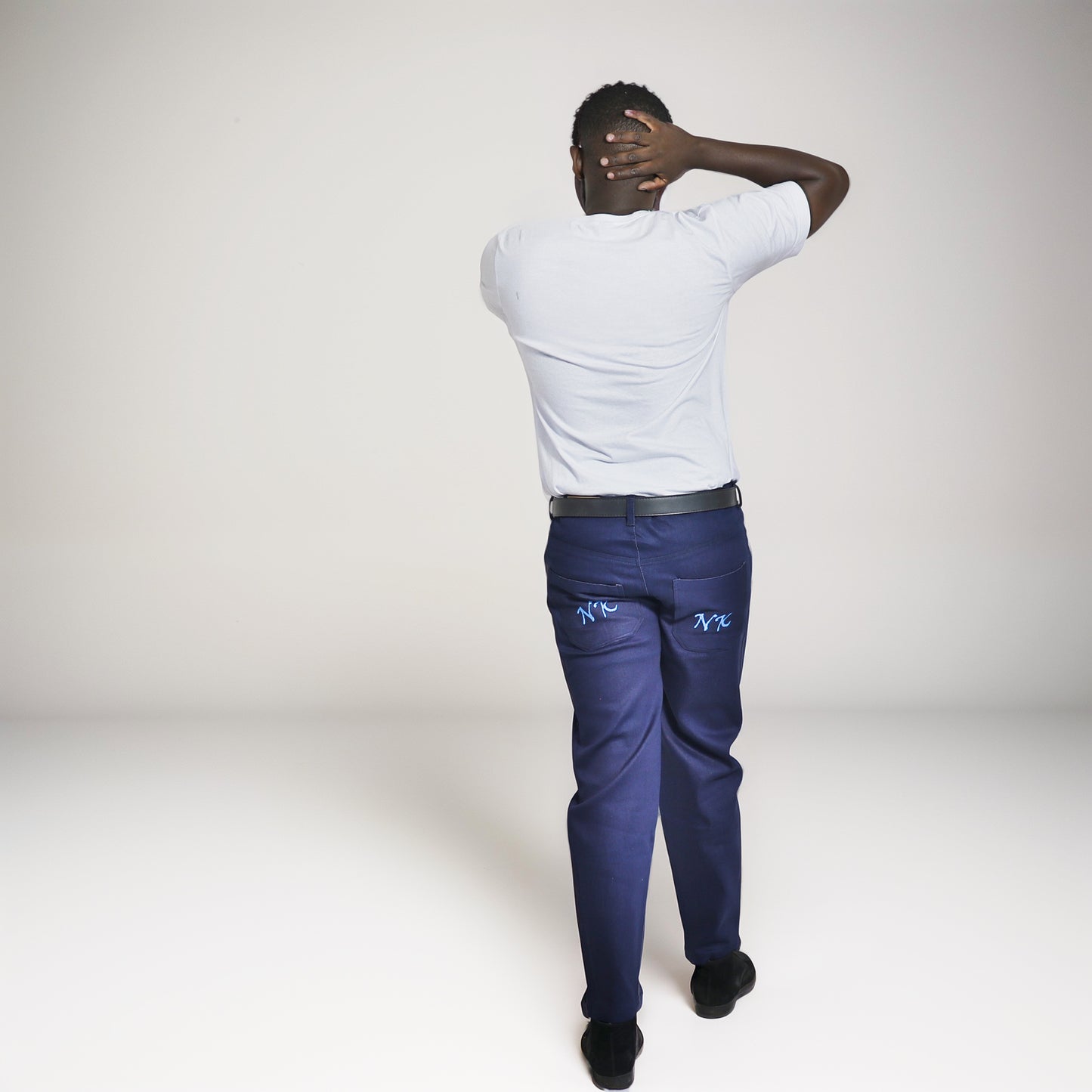 Jeans- Navy Blue Jeans with NK embroidery