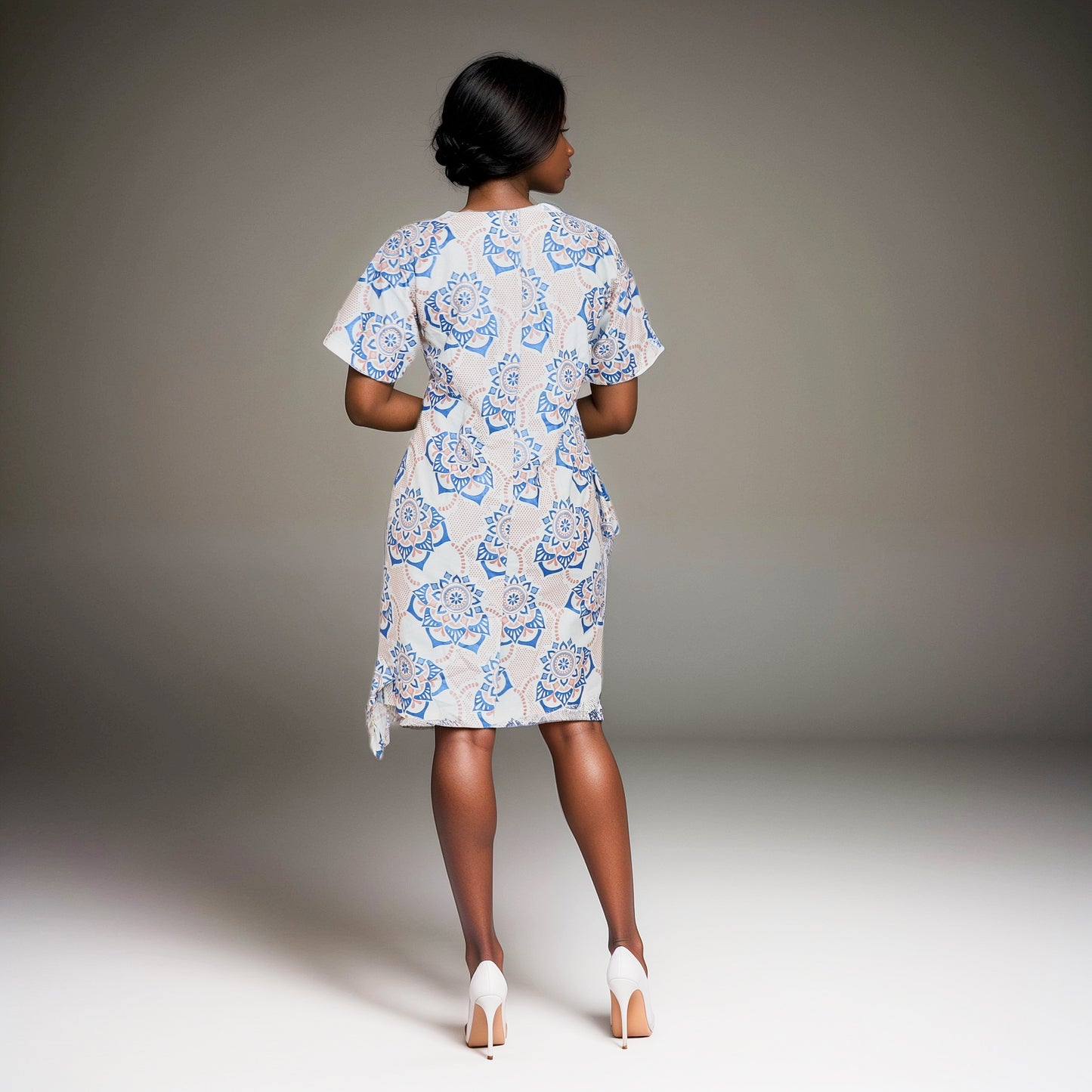 Rufflette-White background with blue and red motif