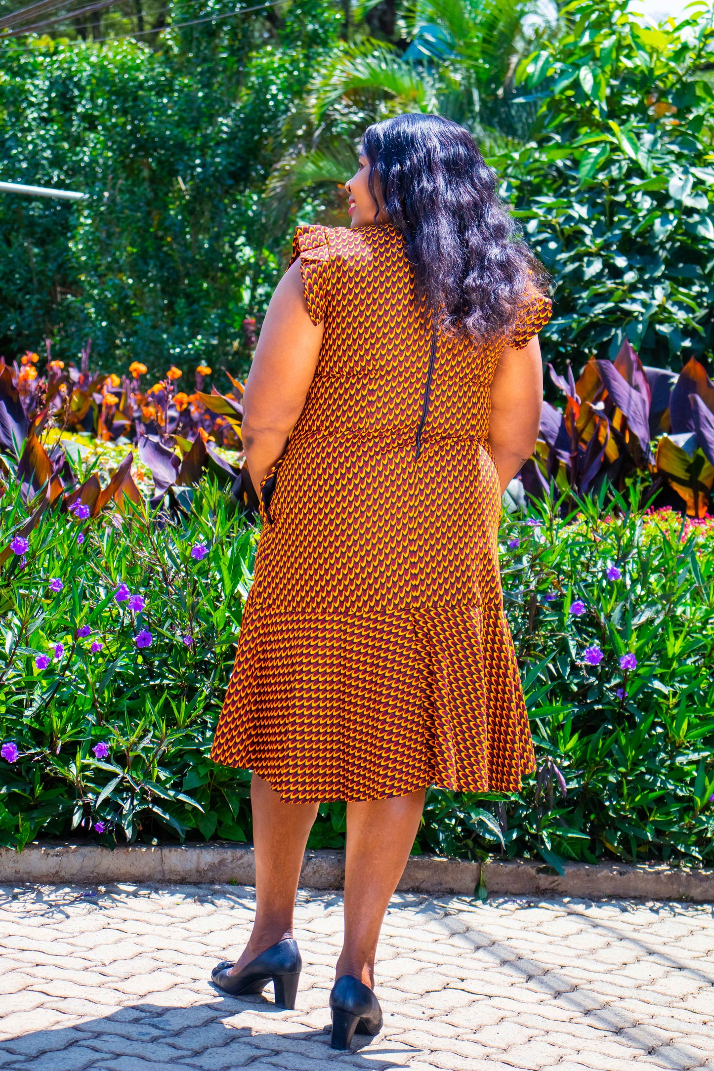A-Line dress with tulip shape flared bottom
