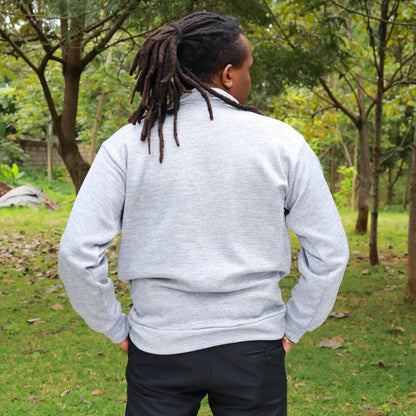 Hoodie - Light grey fleece pullover hoodie