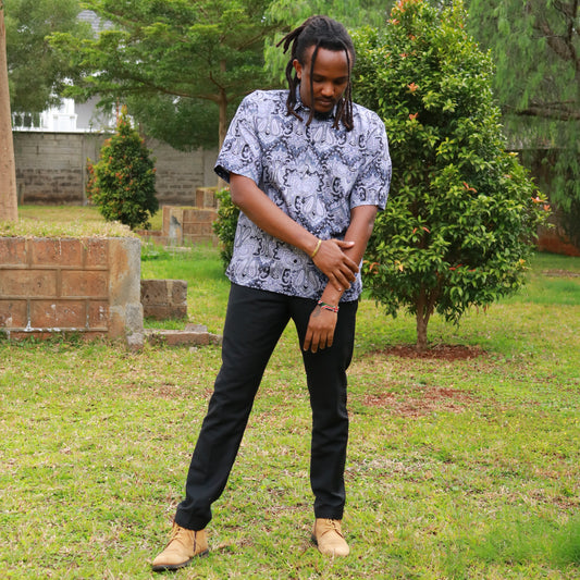 Short sleeve Shirt - black,  multi floral