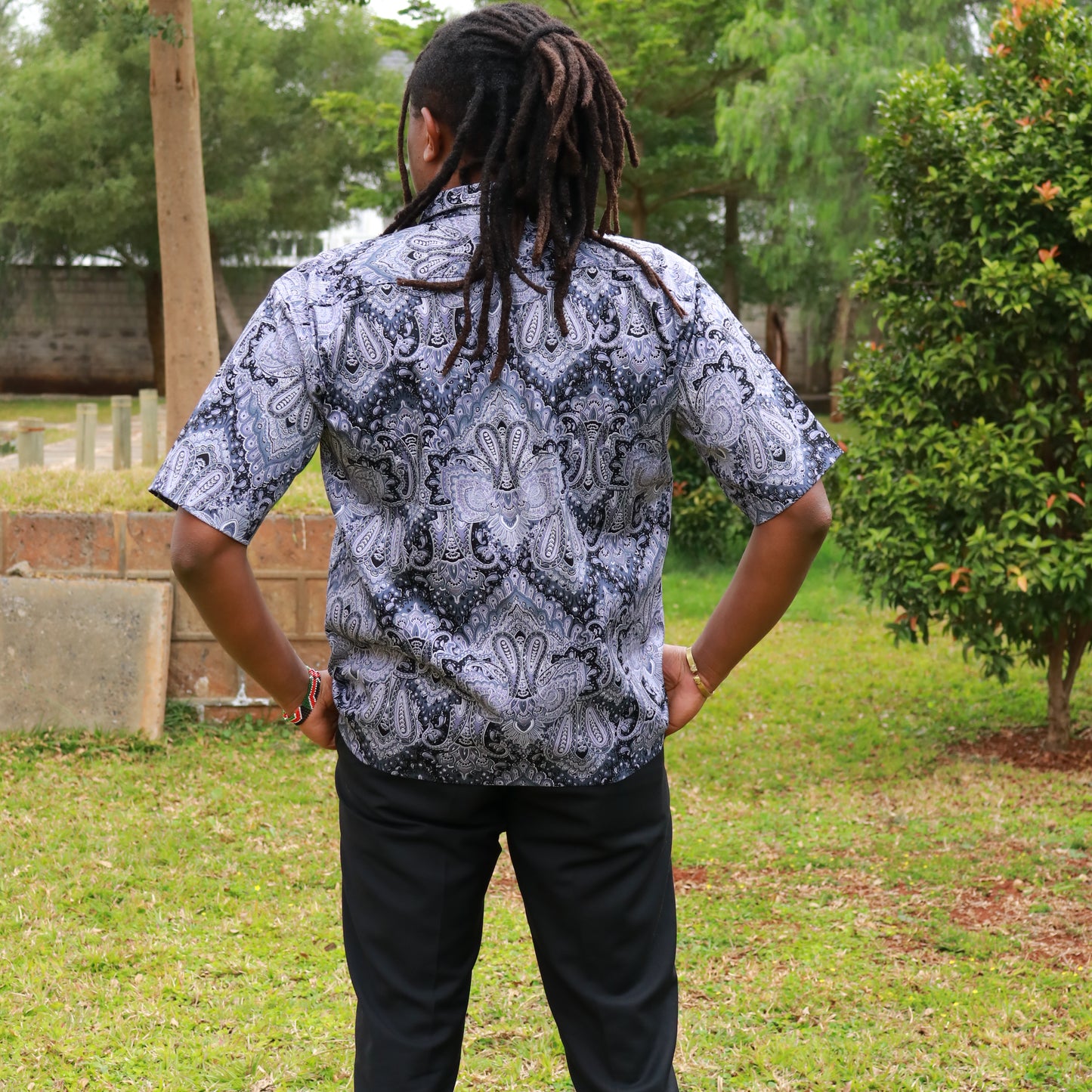 Short sleeve Shirt - black,  multi floral