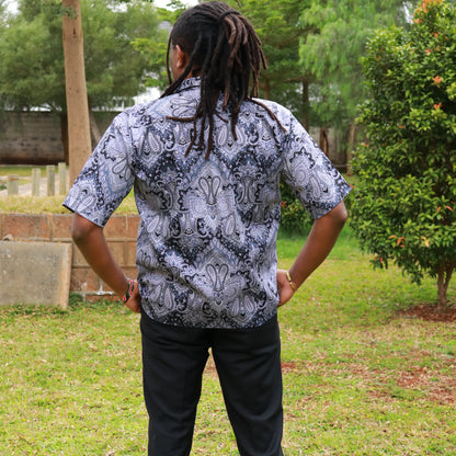 Short sleeve Shirt - black,  multi floral