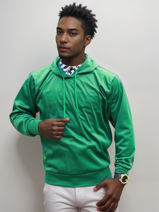 Hoodie - Dark green light fleece Pullover Hoodie