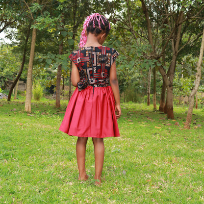 Primary - red, squared & doted motif