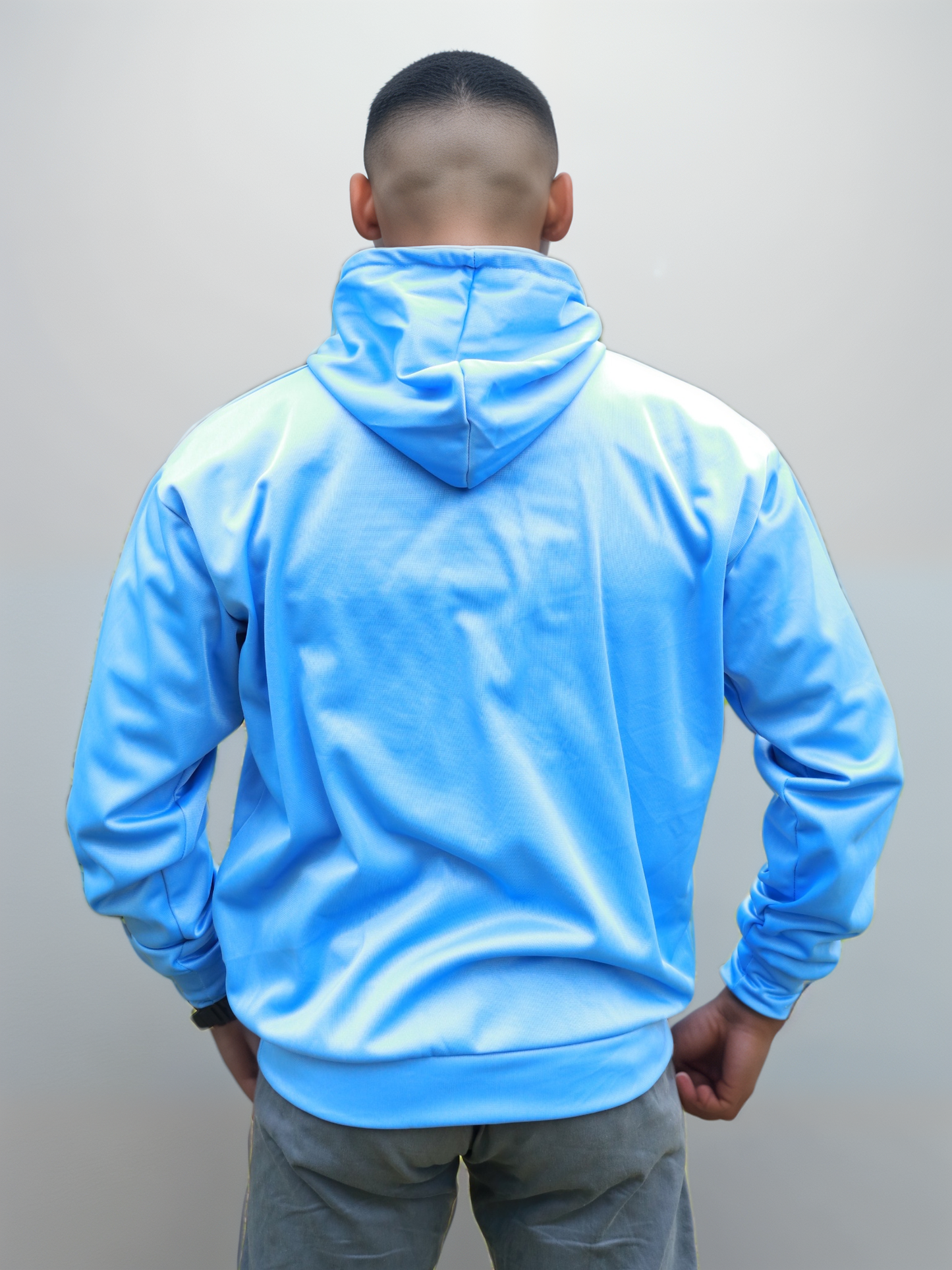 Hoodie- Light blue pullover hoodie with light fleeze material