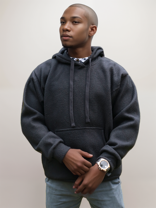 Hoodie - Black fleece hoodie