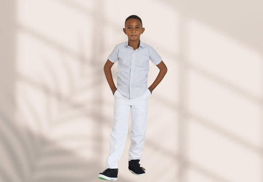 Boys Trousers- White Khaki