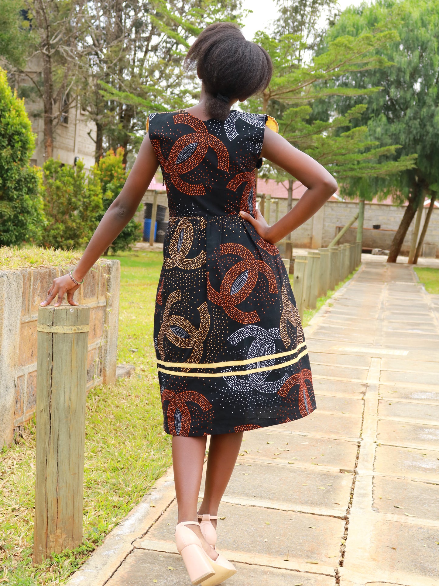 Tweens; Mix Match, African Print and embossed cream cotton