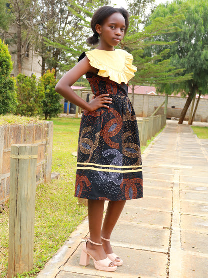 Tweens; Mix Match, African Print and embossed cream cotton