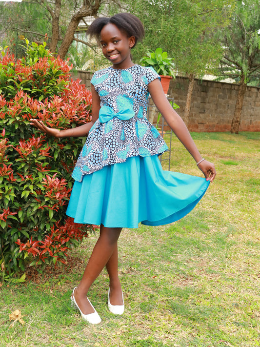 Tweens - Mix match. African cotton and  polyester/cotton skirt