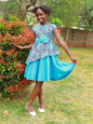 Tweens - Mix match. African cotton and  polyester/cotton skirt