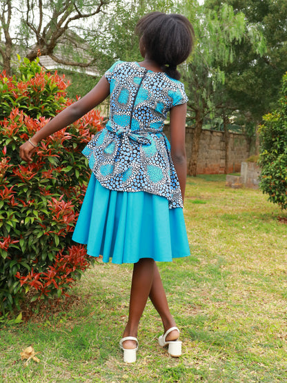 Tweens - Mix match. African cotton and  polyester/cotton skirt