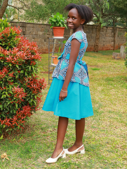 Tweens - Mix match. African cotton and  polyester/cotton skirt