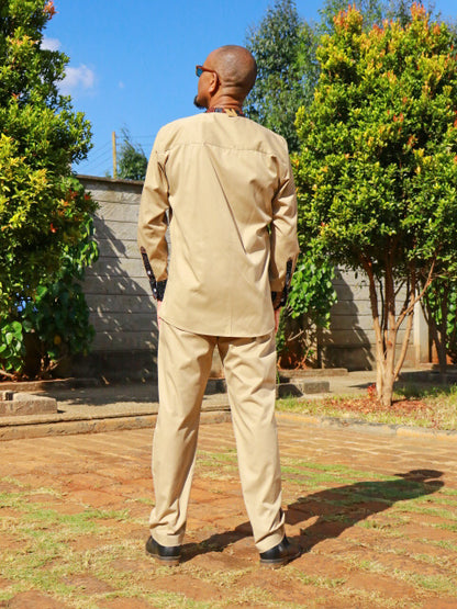 Casual smart 2 Piece.  Medium size.  Polyester cotton.  African print contrast.