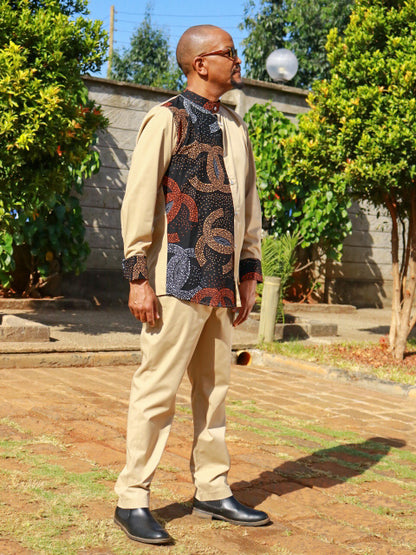 Casual smart 2 Piece.  Medium size.  Polyester cotton.  African print contrast.