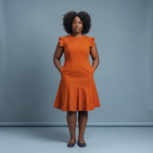 A-Line dress with tulip shape flared bottom