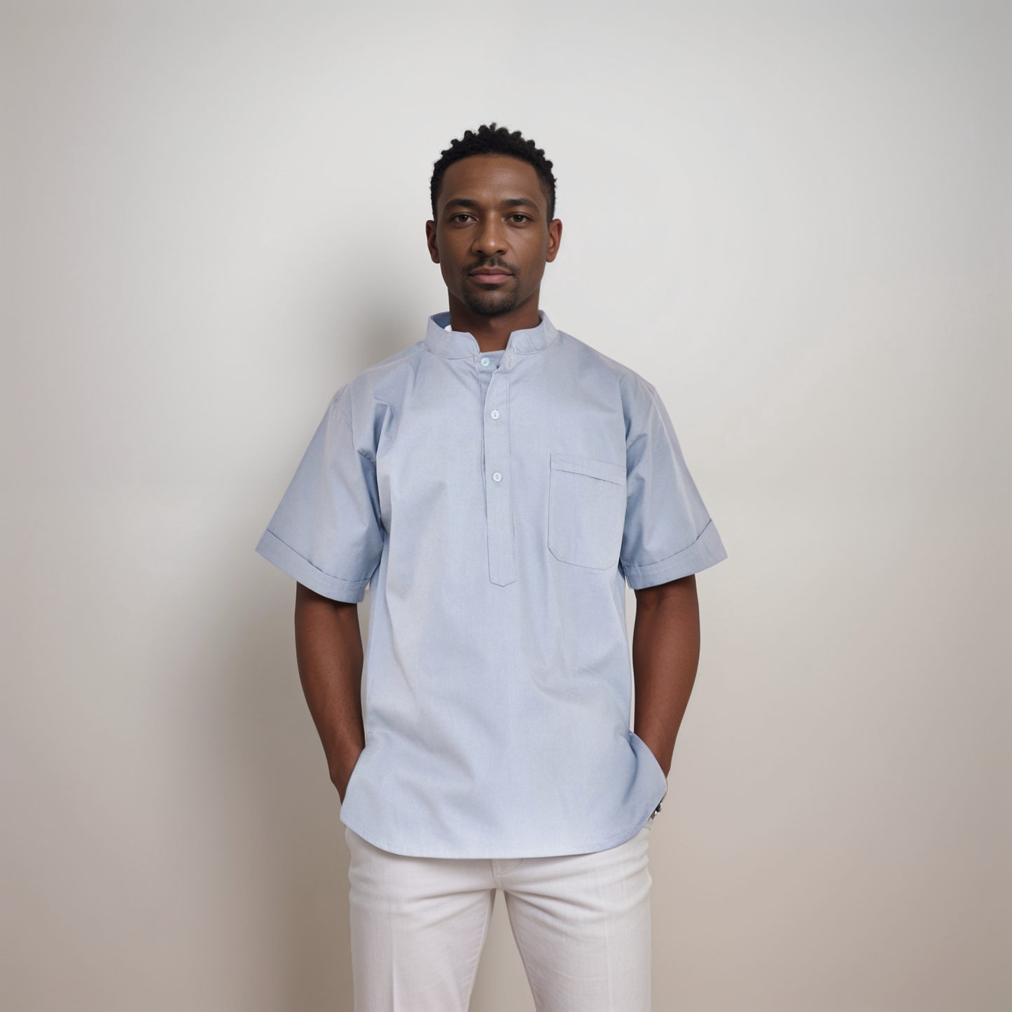 Short sleeve shirt - Plain grey