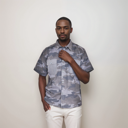 Short sleeve shirt - Camouflage grey